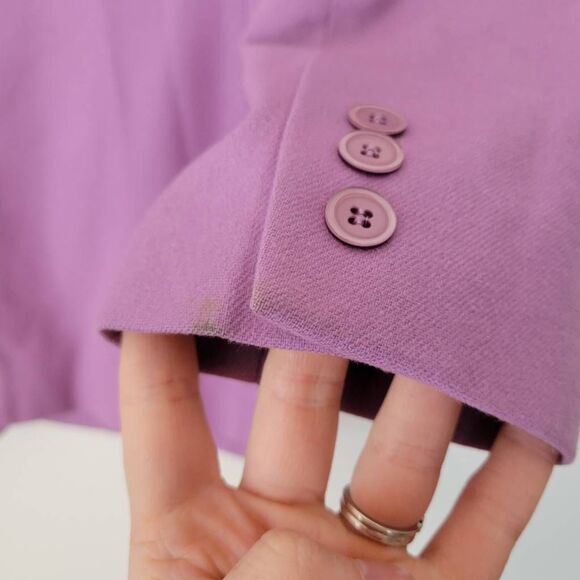 Pendleton 100% Virgin Wool Blazer Size 6 Petite Lilac Lined Classic Career Jacke - Picture 6 of 9